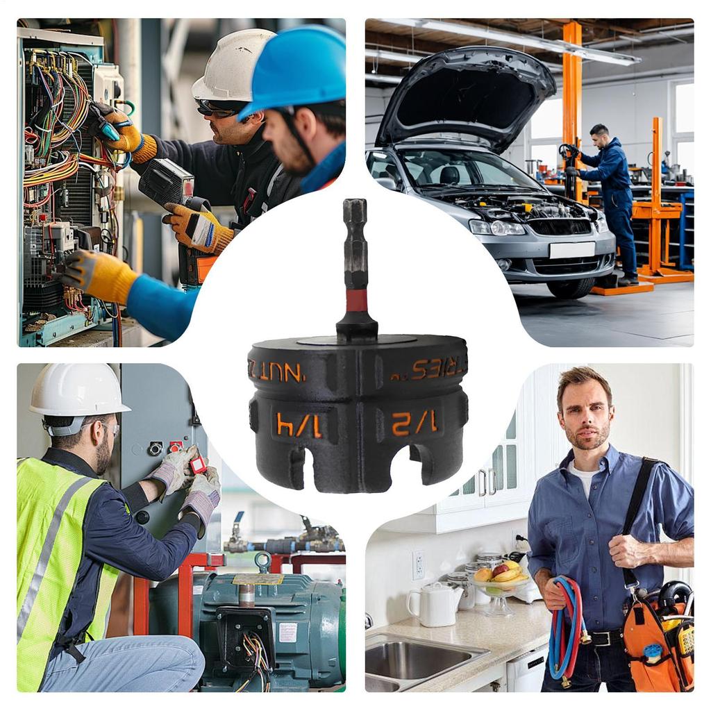 Quick Nut Setter Slotted Wing Nut Drive Kit Portable Attachment No Slipping Maintenance for Home Technicians Projects Automotive