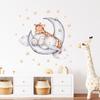 Goodnight Moon Baby Elephant and Deer Cartoon Wall Stickers, Self-Adhesive Cute Animal Decor for Kids Room Decoration