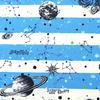 Shimashima Space Blue Placemats, Set of 2 with Name Stickers, Perfect for School Lunches, Kindergarten, and Elementary School, for Boys and Girls, Mad