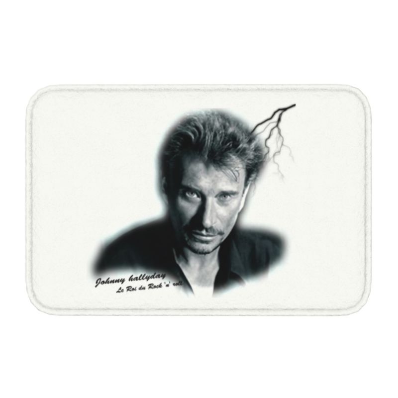 Tapis de porte Johnny Hallyday Antidérapant Tapis de bain Cuisine Salon Sol Entrée Tapis 40cmx60cm