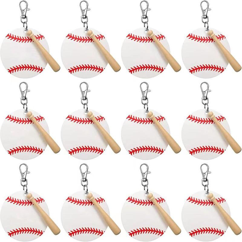 Buy 36pcs Baseball Acrylic Keychain Blanks Kit Baseball Wooden Bat