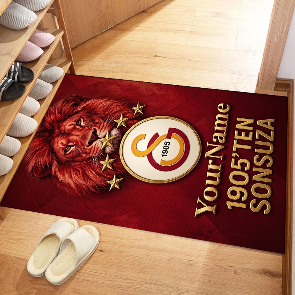 Galatasaray Personalized Text Floor Mat Suitable For Game Room Hallway Bedrooms Foyer Antislip Rug Anime Office Decor Wedding Party Gift