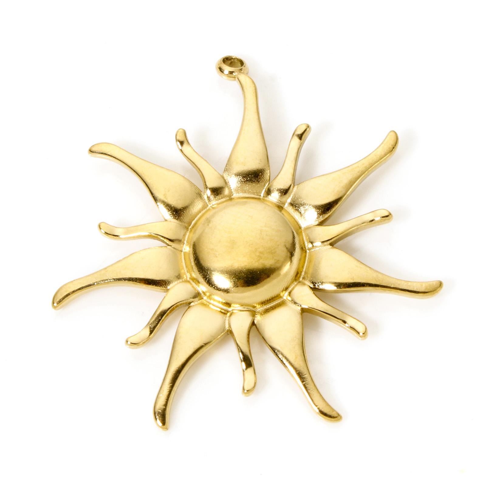 

1 Piece 304 Stainless Steel Galaxy Pendants 18K Real Gold Plated Sun Moon Charms For DIY Jewelry Making Necklace Findings
