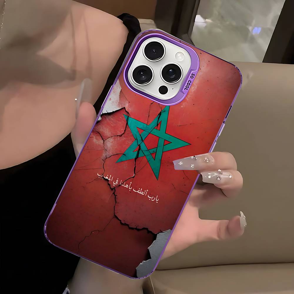 

M-Morocco Flag Phone Case For IPhone 17 16 Plus Pro Max 15 14 13 12 11 Matte Colorful Covers iPhone 14 pro