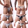 Men Printed Soft Underwear T-Back G-String Briefs Pouch Thong Lingerie Underpant