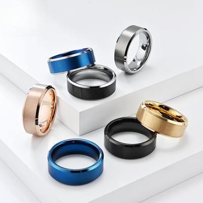 Matte Brushed Tungsten Steel Ring Mens Light Luxury, Personalized and High End Handmade Jewelry