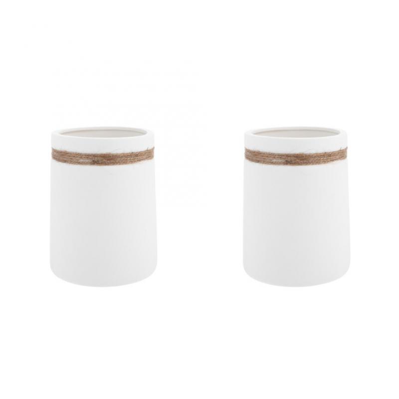 2 Stück Weiße Keramikvase Blumendekor Kreative Vase Für Zuhause