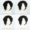 Cosplay Wig Sakusa Kiyoomi Haikyu Short Curly Anime Wig Boy Black Cospaly Wigs Anime Male Synthetic Wig with Bangs Daily School