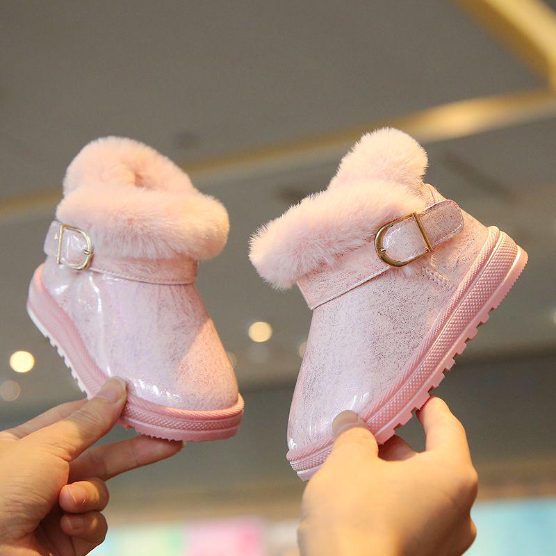 Kids' Winter Snow Boots: Velvet-Lined, Thick Cotton Shoes for Boys and Girls