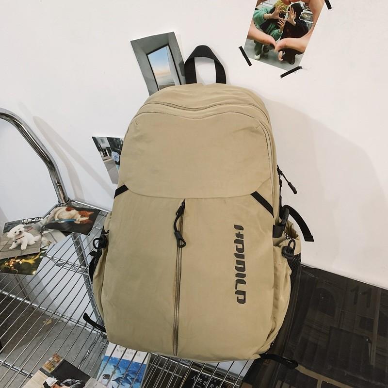 Minimalist Nylon Casual Backpack With Design For Students And Teens