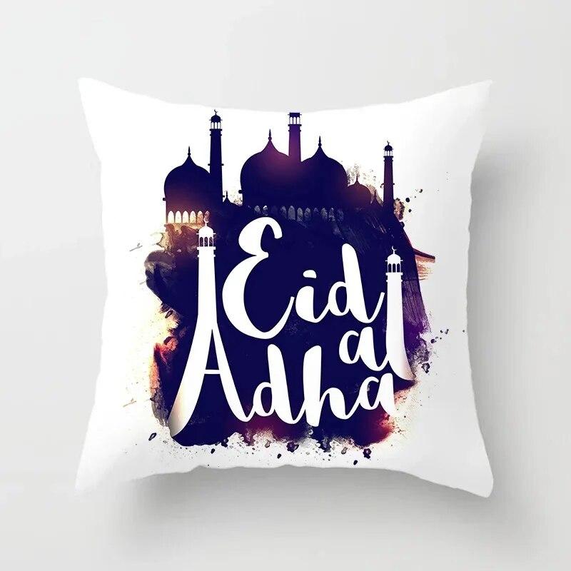 Ramadan Decorative Sheep Pillowcase Eid Mubarak Moon Mosque Cushion Cover Decorative Pillowcase Sofa Living Room Cushion