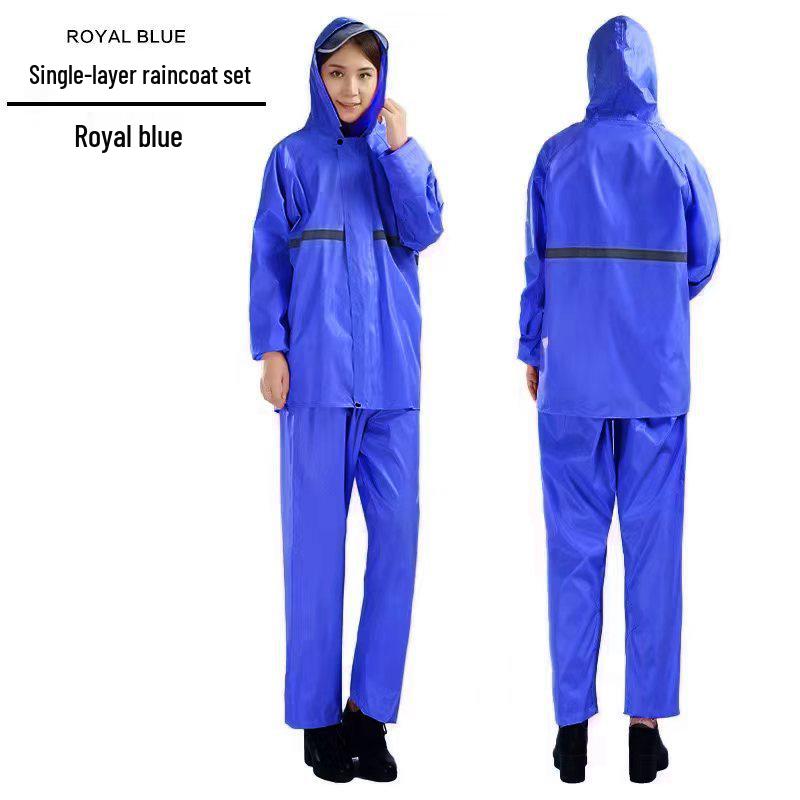 Reflective Windproof Raincoat & Pants Set for Night Riding