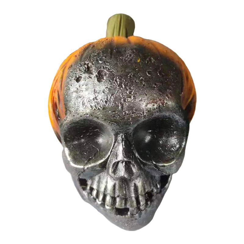 Evil Pumpkin Skull Halloween Pumpkin Decorations Outdoor Garden Resin Crafts