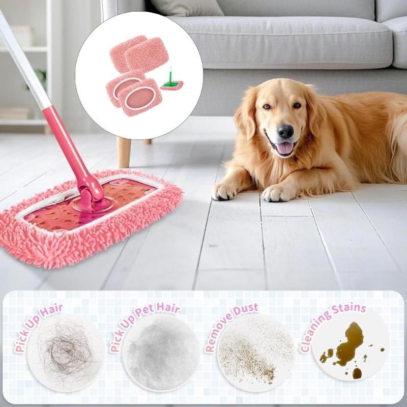 Machine Washable Microfiber Replacement Cleaning Sheets For Hard Grounds 4 Pack Durable Cleaning Cloths