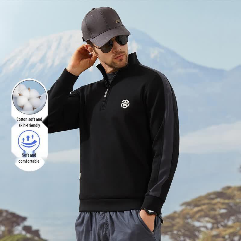JEEP Men's Half-Zip Stand Collar Sweatshirt