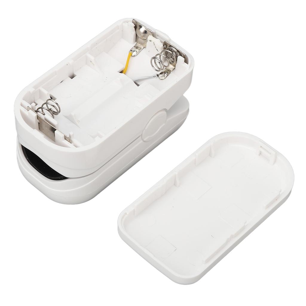Oximeter LED Screen Fingertip Clip Type Blood Oxygen Saturation Monitor with Lanyard White