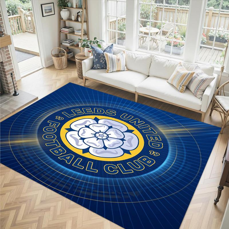 Leeds United Design Crystal Velvet Carpet Cozy Non?Slip Printed Rug For Bedroom Living Room Entrance