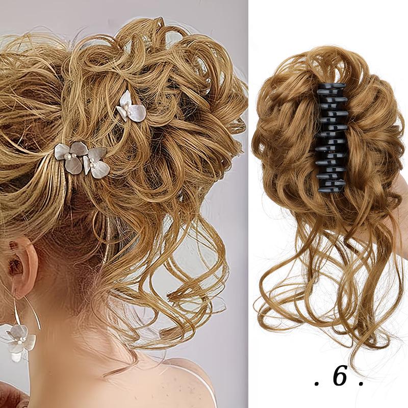 Multi-Color Long Tassel Hair Tie Clip with Fluffy Silk Flower Bud - Celebrity Style