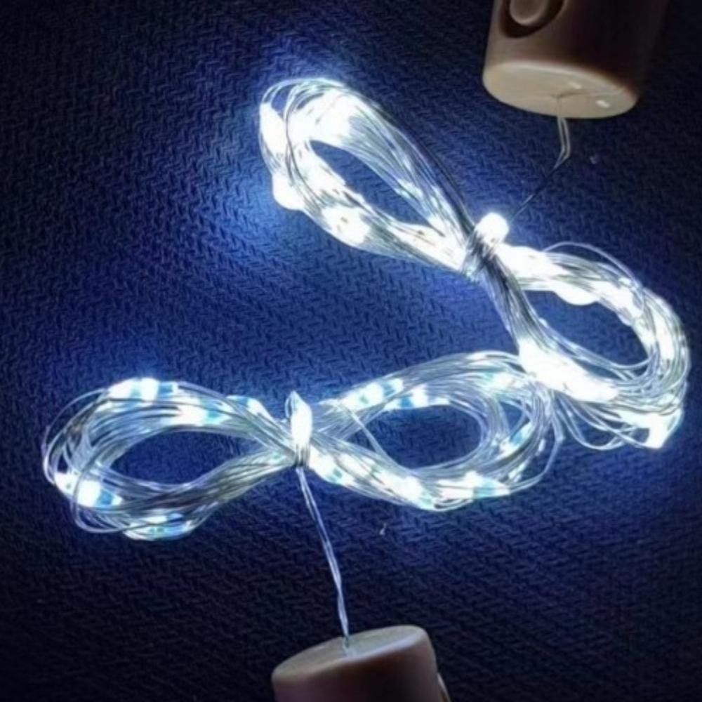 Wholesale Solar Wine Bottle Stopper String Lights Courtyard Mini Fairy Lights Copper Wire Button Battery Lights Christmas Decorative Copper Wire Lamps