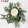 American Imitation Wreath Candle Wreath Eucalyptus Wreath Eucalyptus Leaf Wreath Dining Table Money Leaf Wreath