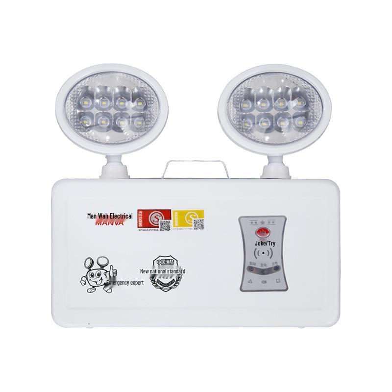 Minhua 9-Hour LED Emergency Light: Wall-Mounted, Double Head Luminaire with Ultra-Long Battery and High Brightness for Evacuation.