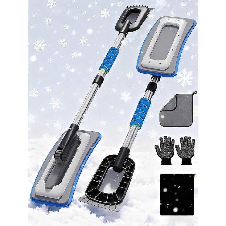 Car Windshield Ice Scraper With Snow Brush, Snow Removal Squeegee For Automotive, Exterior Dust Remover Brushes And Brooms, Essential Winter Car
