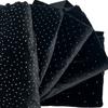 1 metr Černá barva 3D Třpytivé Křišťálové Kamínky Sametová Látka Výšivkové Látky na Šití Šatů Čínská Halenka