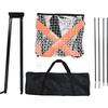 Lacrosse Goal, 6' X 6' Lacrosse Net, Portable Lacrosse Goal with Carry Bag, Fiberglass Rod Backyard Lacrosse Training Equipment, Easy Setup Collegiate