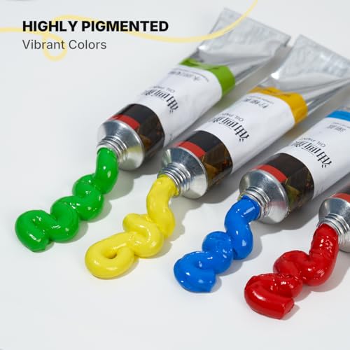 LIGHTWISH Oil Paints, 24 X 20 Ml / 0.4 Oz, Vibrant Colors, Non-Toxic, for Canvas Painting, Oil Painting Supplies for Adults, Beginners, and Profession