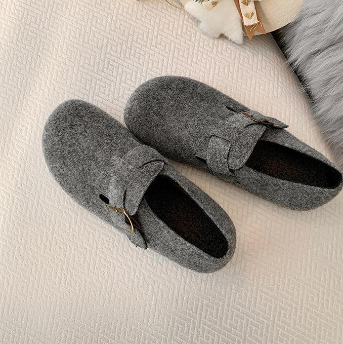 Wool version~ two versions of warm cotton shoes with an inner height increase of 3cm, Mao Mao shoes, women's Dongboken single shoes