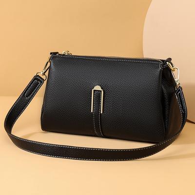 Echtes Leder Single Shoulder Crossbody Einfache und modische Rindsleder Temperament Tasche Damen First Layer Rindsleder