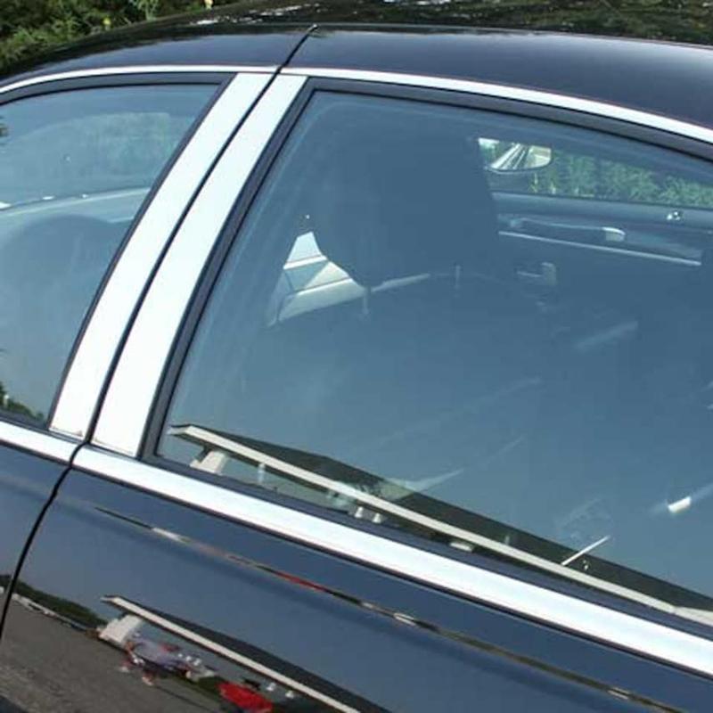 6pcs/set for Lincoln Town Car 1998 1999 2000 2001-2011 Silvery Car Window Pillar Decorative PC Trim B/C Pillar Stickers,Auto Exterior Accessories