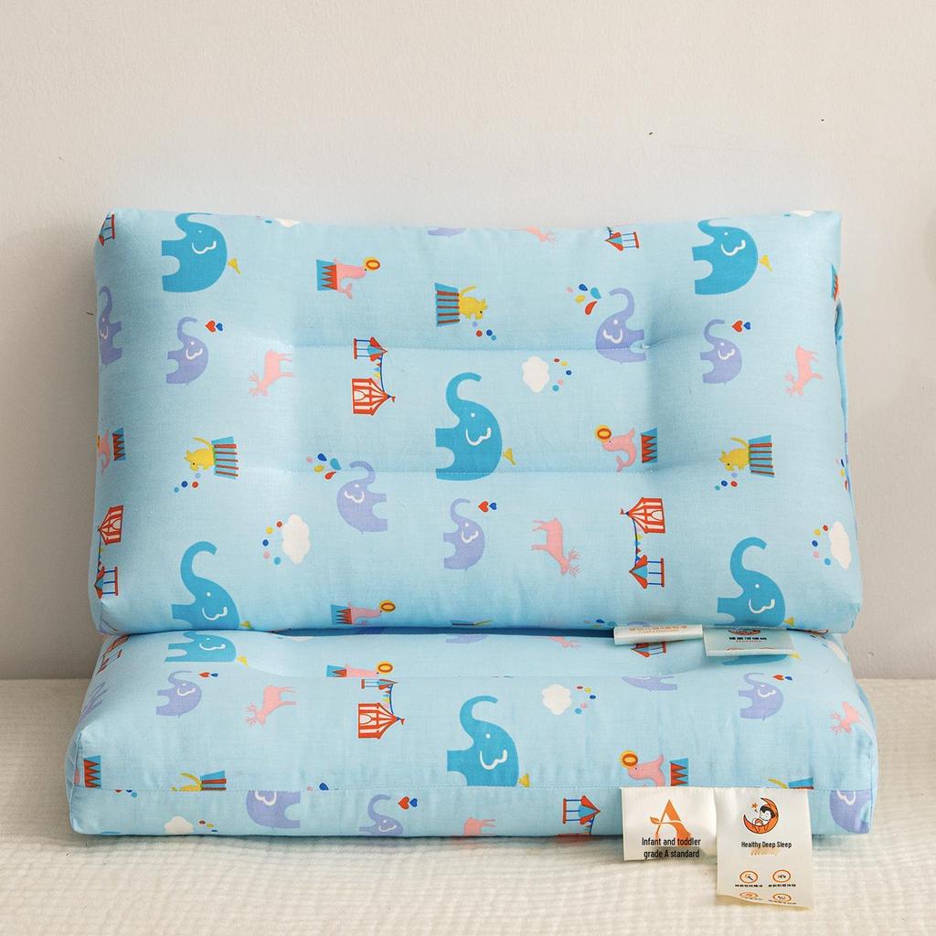 Children's Double Layer Cotton Cartoon Pillow, Ideal for Kindergarten Naps and Neck Support.