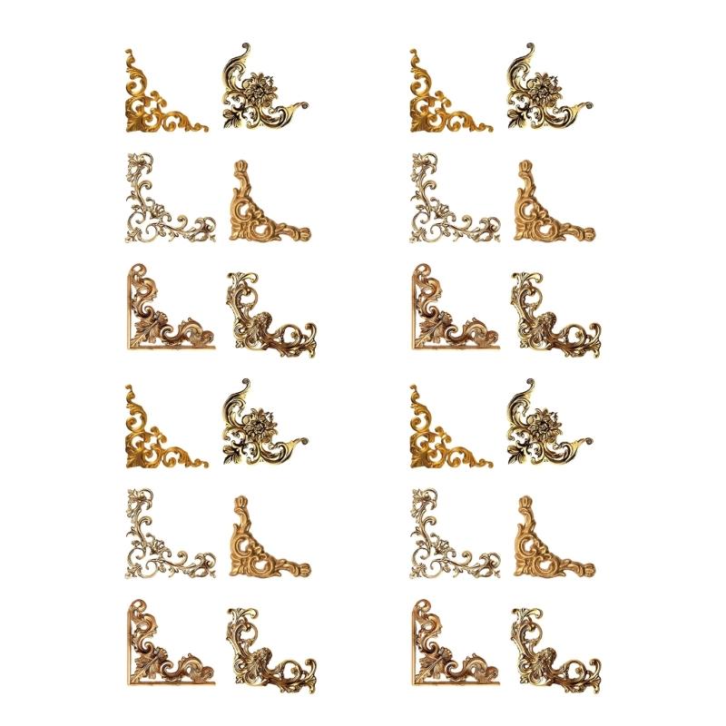 

24 Sheets/Pack Paper Stickers Baroques Series Corner Stickers Paper Labels Journal Stickers Stationery Supplies