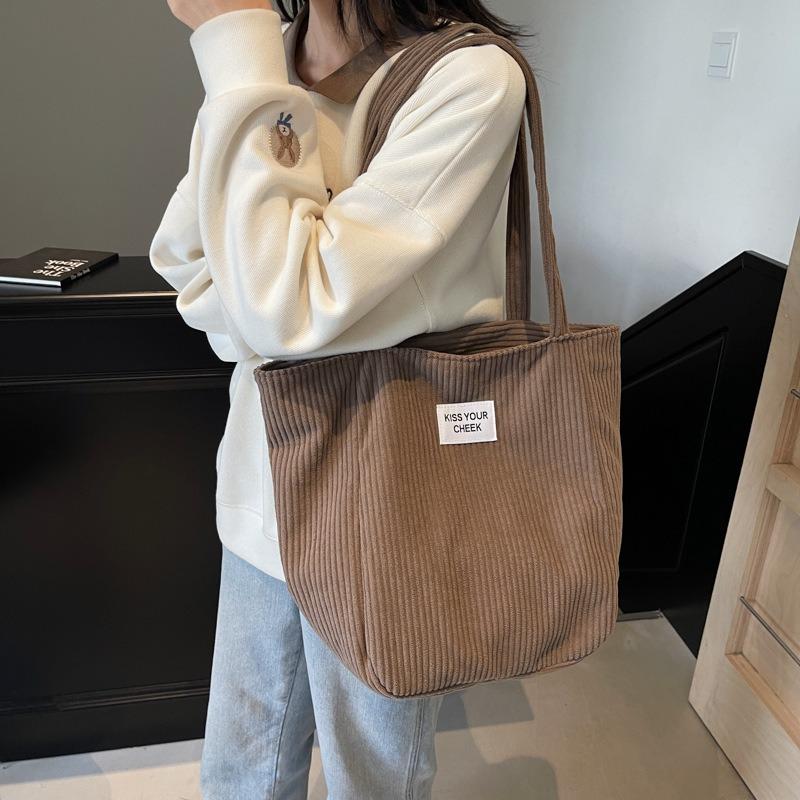 Casual bag women's new autumn and winter corduroy shoulder bag large capacity tote bag commuter bag