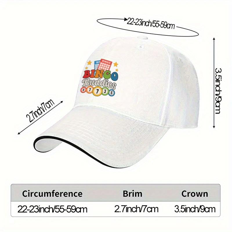 BINGO Buddies Graphic Baseball Cap Polyester Casual Adjustable Snapback for Adults Unisex Outdoor