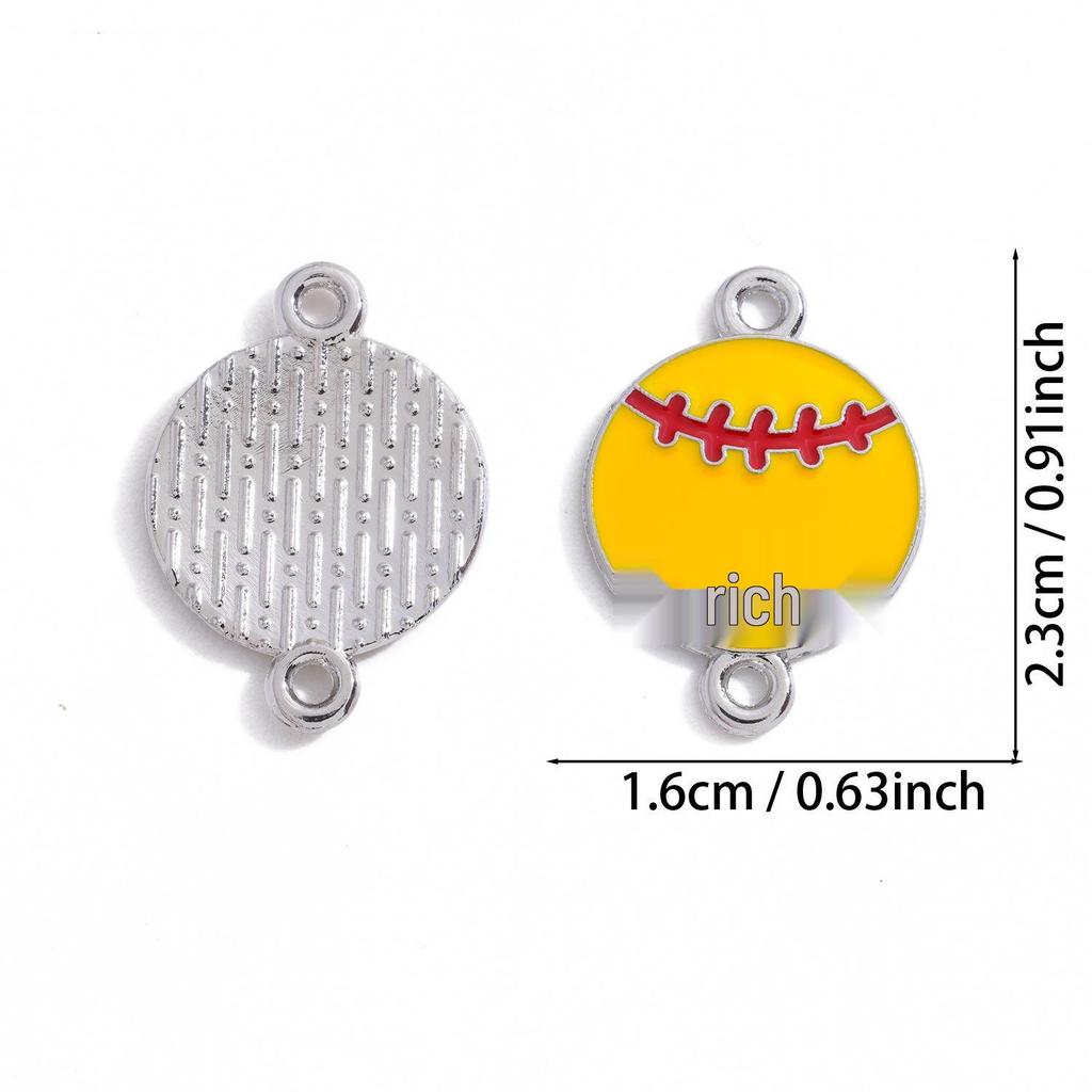 Pendentif rétro double pendant en forme de ballons de sport, accessoire de bijouterie en alliage