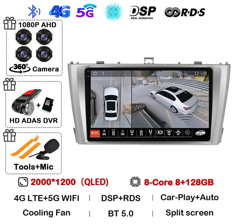 Android 14 Carplay Auto For Toyota Avensis 3 2008 2009 2010 2011 2012 2013- 2015 Car Radio Multimedia Stereo Player GPS 4G WIFI