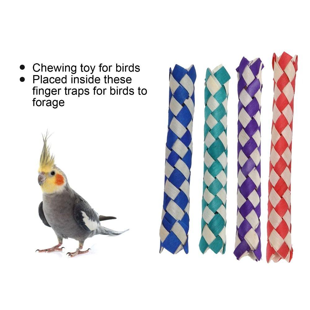 3PCS/5PCS/6PCS Stress Relief Chinese Finger Trap Natural Bamboo Bird Chew Toy Puzzle Toy  Gag Gift