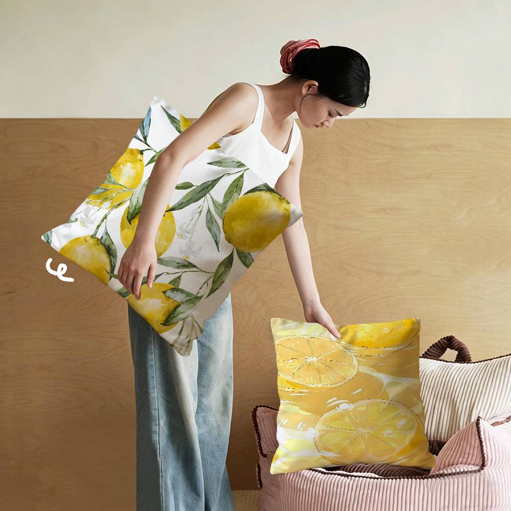 Fruit Lemon Pillow Cover for Bedroom Room and Living Room Sofa Decorative Cushion Cover