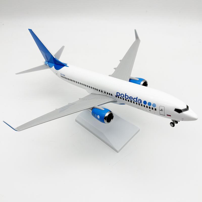 1/240 Scale 30cm Diecast Resin Airplane B737 Russia Victory Airways Model with Landing Gear Finished Pobeda Plane Model