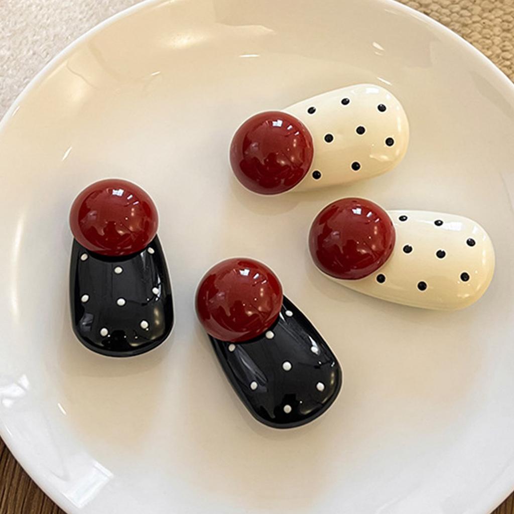 Lovely Polka Dot Heart Hair Clip Durability Alloys Hairpins Sweet Styles Hairpin for Women and Girls