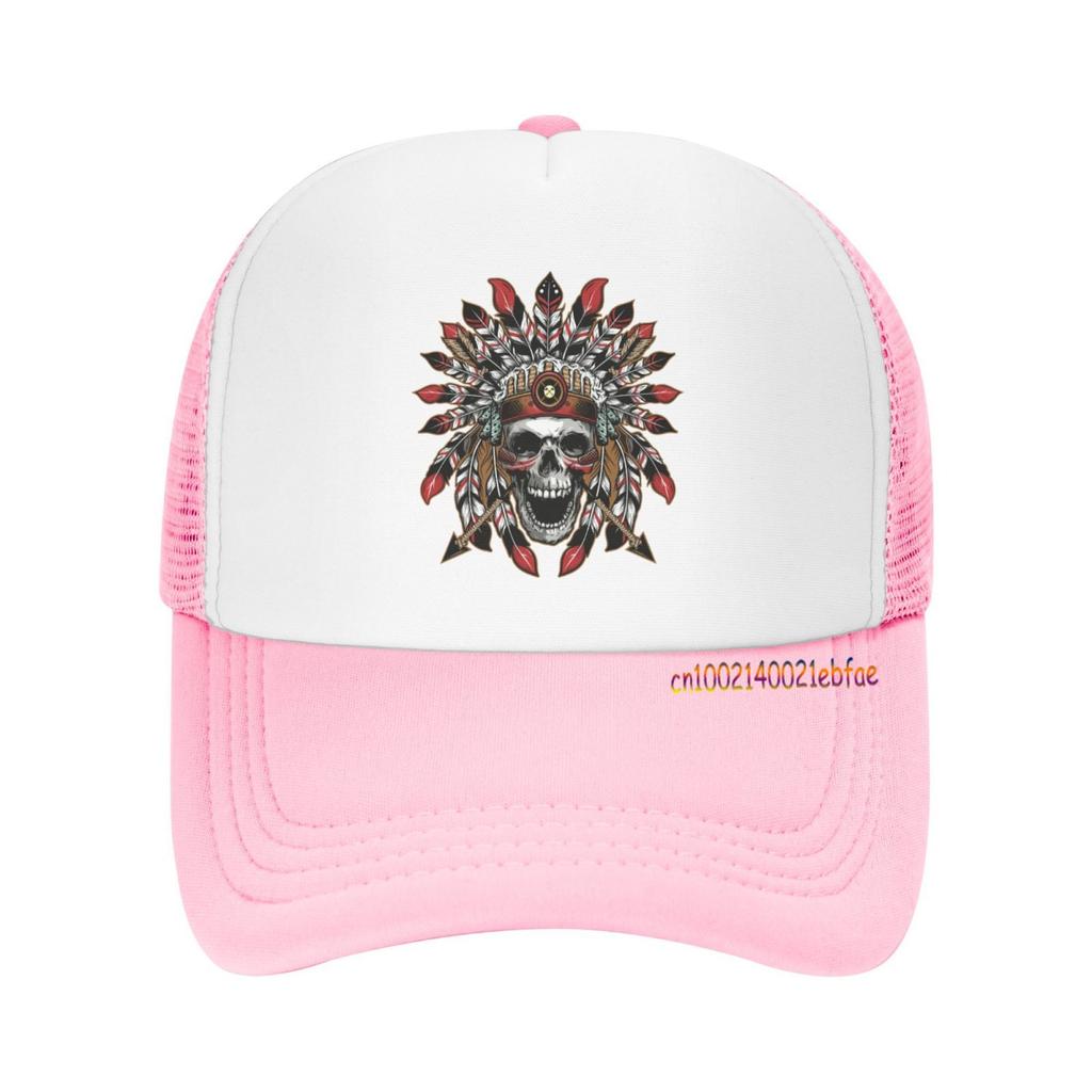 Skull Print Fashion Mesh Baseball Caps Hats Chief Original Hip Hop Snapbacks Brim Bones Gorra Sports Snapback Caps for Unisex Women