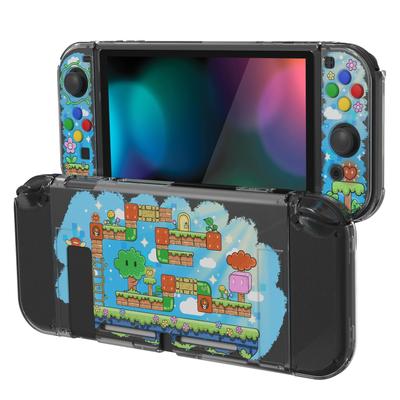 Protective Case Compatible with PlayVital Soft TPU Slim Case Cover for Switch with Colorful ABXY Button Patterned Protective Shell Switch, Caps,