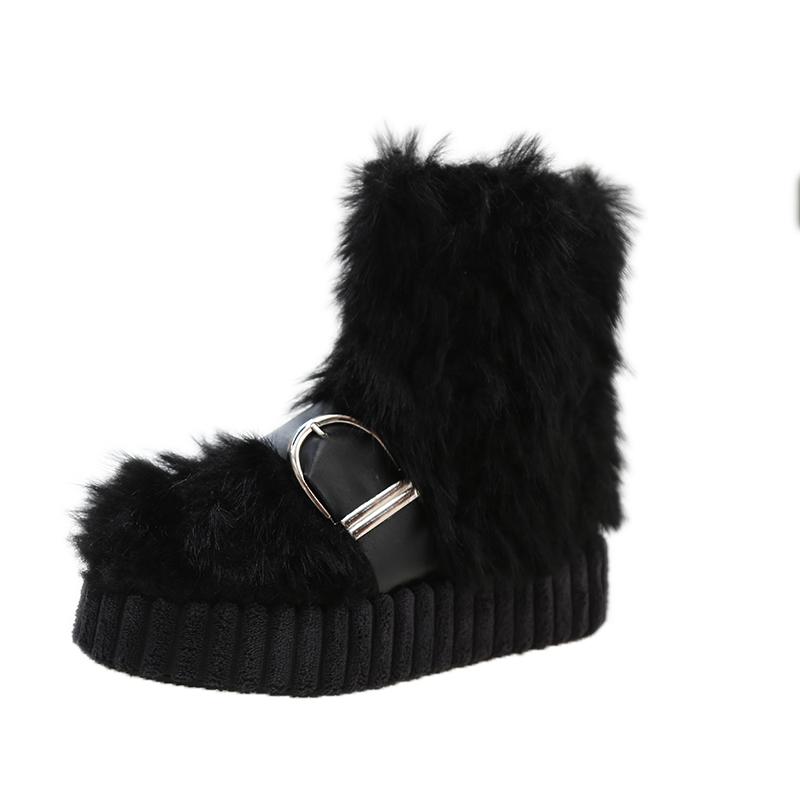 Ankle Flat with Modern Boots Winter Slip-on Ladies Shoes on Sale 2024 High Quality Round Toe Low Heel Belt Buckle Women's Boots