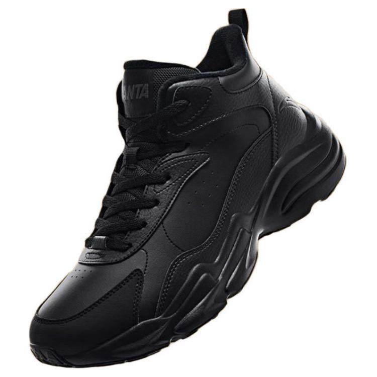 New Anta Warm Slip Resistant Mid Top Casual Shoes Men's Black 112448956-3
