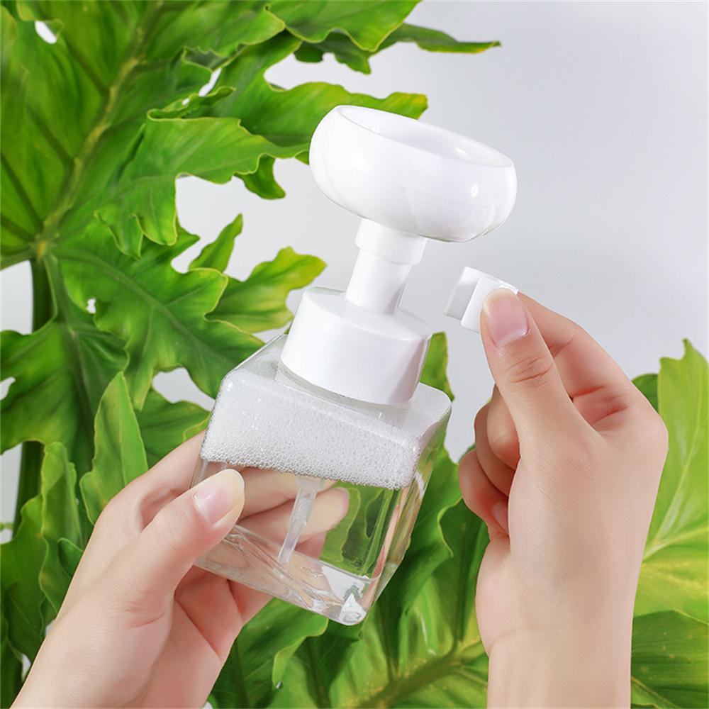 Quadratische Klare Schaumstoffflasche Flüssigseife Geschlagene Mousse Punkte Abfüllung Shampoo Lotion Duschgel Schaumpumpflaschen Spender