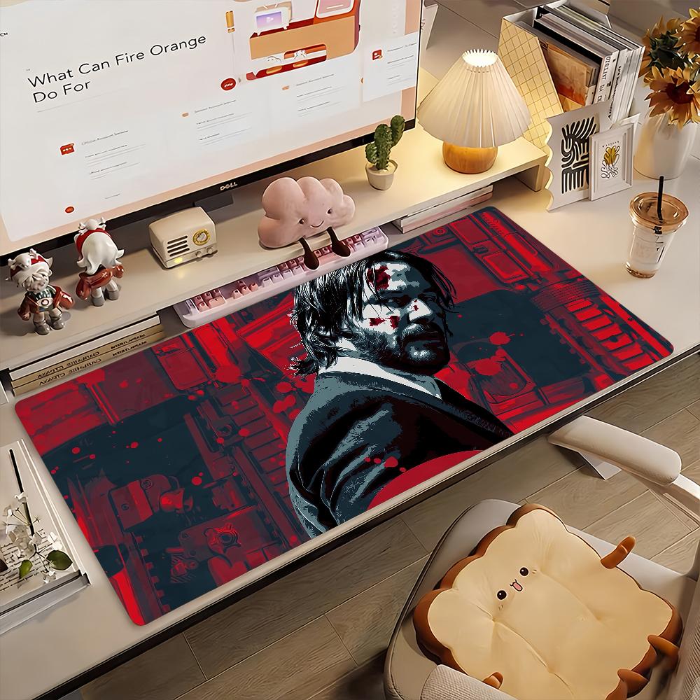 Film J-John WickS Classic Mouse Pad Non-slip Rubber Gamer Balance Computer Mat Decoracion Deskmat Laptop Office Large