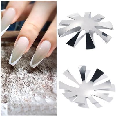 9 Größen Smile Cut V-Linie Mandelform Tipps Maniküre Trimmer Nagelschneider Acrylnägel Schablone