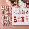 Valentijnsdag Serie Hartvormige Polymeerklei Zachte Keramiek Mallen Cartoon Hart Oorbellen Sieraden Hanger Maken Snijgereedschap